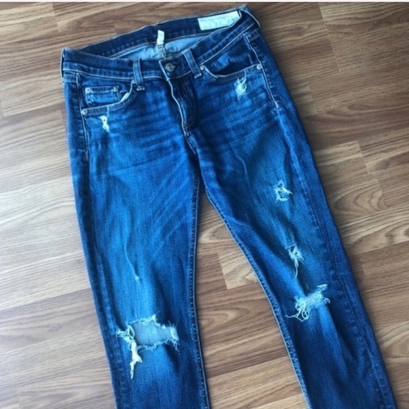 Rag & Bone Distressed Capri Jeans Size 26 - Picture 8 of 16